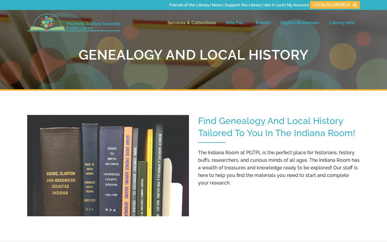 Brownsburg city directory sources listed by the Indiana Room