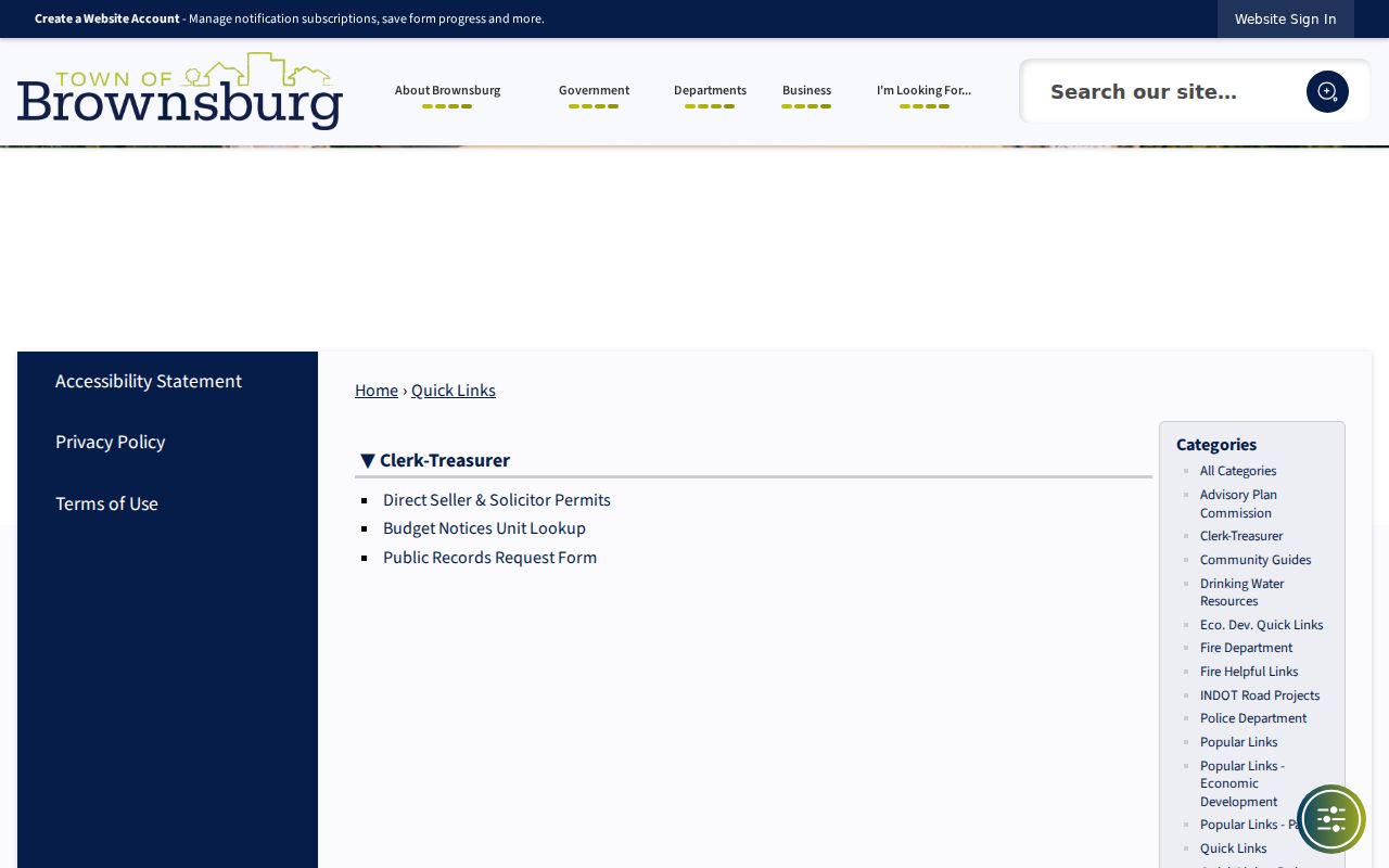 Brownsburg city directory research through town public record links