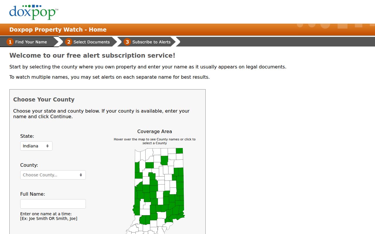 Brownsburg neighbors research using Doxpop Property Watch